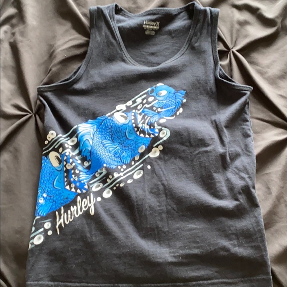 Hurley black and blue tank top